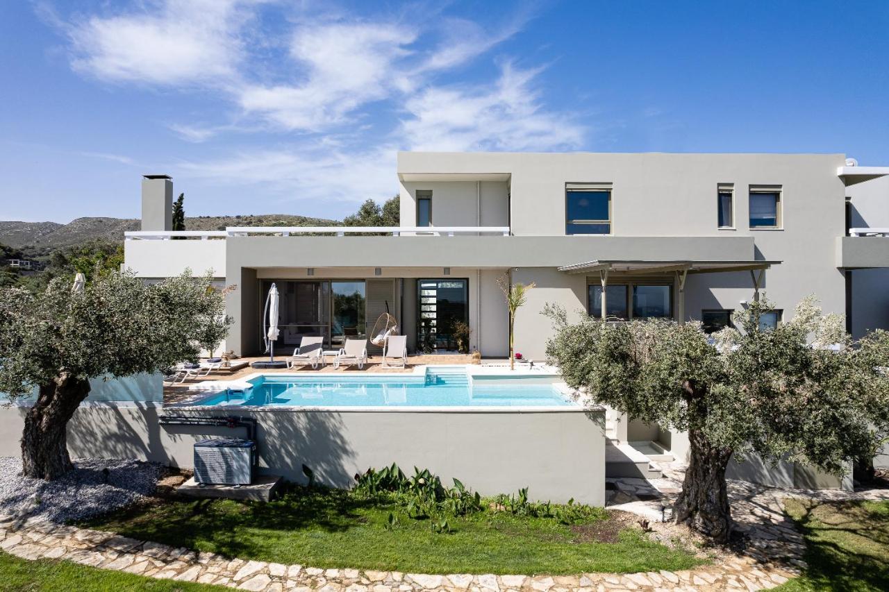 Rizes Villa With Jacuzzi & Heated Pool Agia Triada Luaran gambar