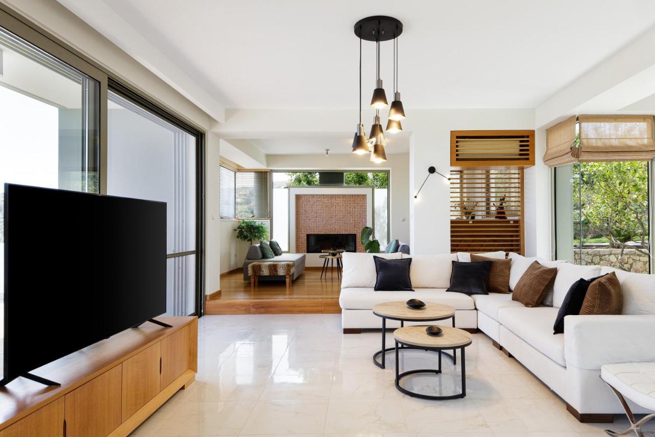 Rizes Villa With Jacuzzi & Heated Pool Agia Triada Luaran gambar