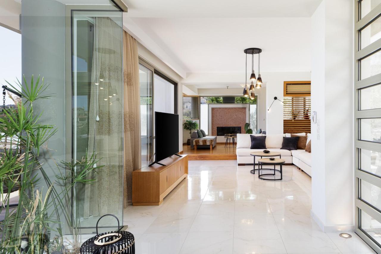 Rizes Villa With Jacuzzi & Heated Pool Agia Triada Luaran gambar