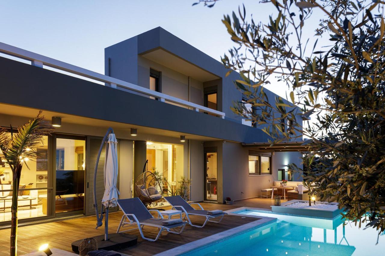 Rizes Villa With Jacuzzi & Heated Pool Agia Triada Luaran gambar