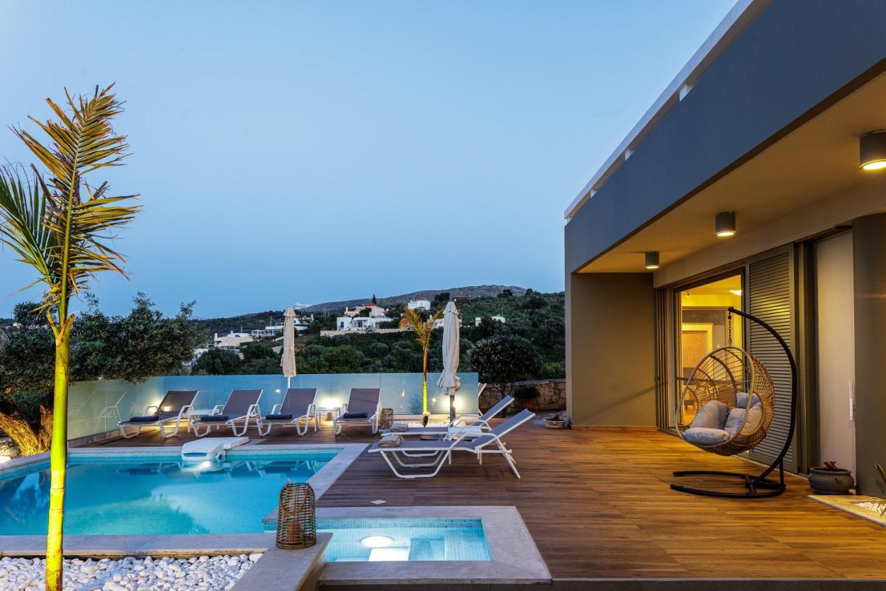 Rizes Villa With Jacuzzi & Heated Pool Agia Triada Luaran gambar