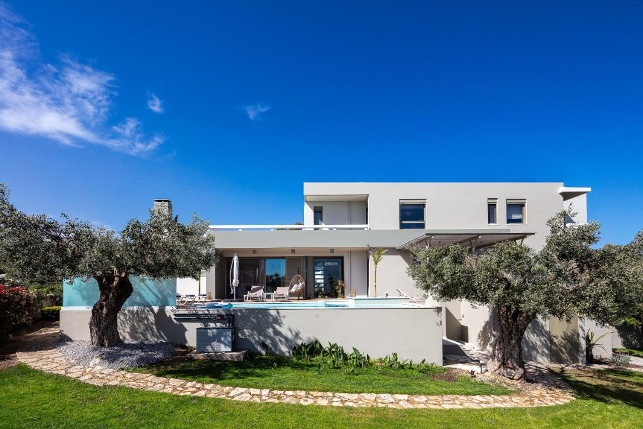 Rizes Villa With Jacuzzi & Heated Pool Agia Triada Luaran gambar