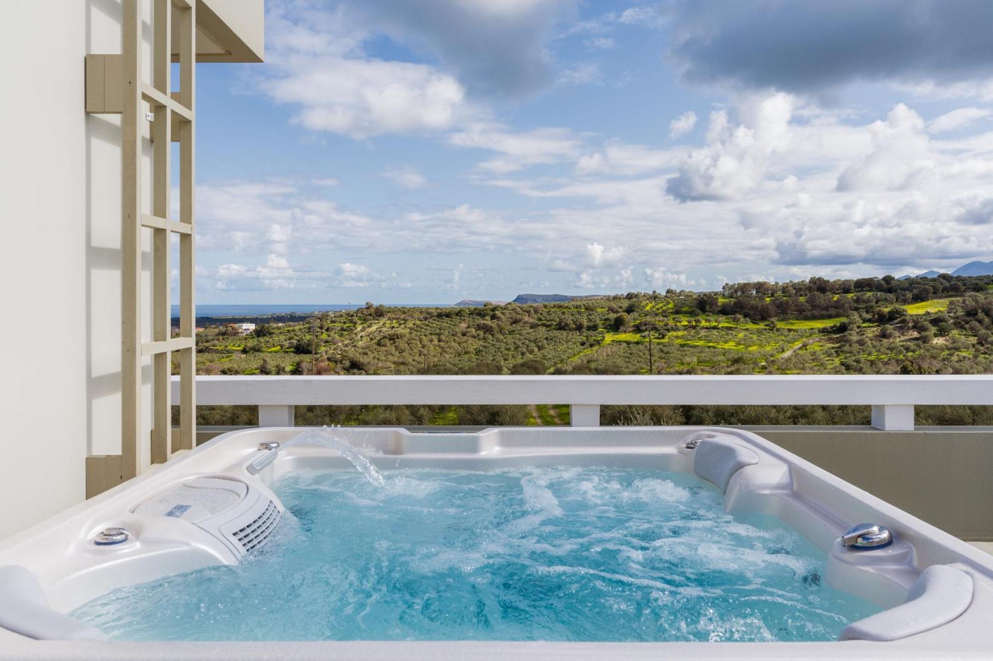 Rizes Villa With Jacuzzi & Heated Pool Agia Triada Luaran gambar