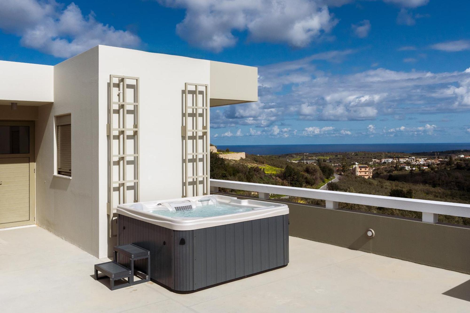 Rizes Villa With Jacuzzi & Heated Pool Agia Triada Luaran gambar